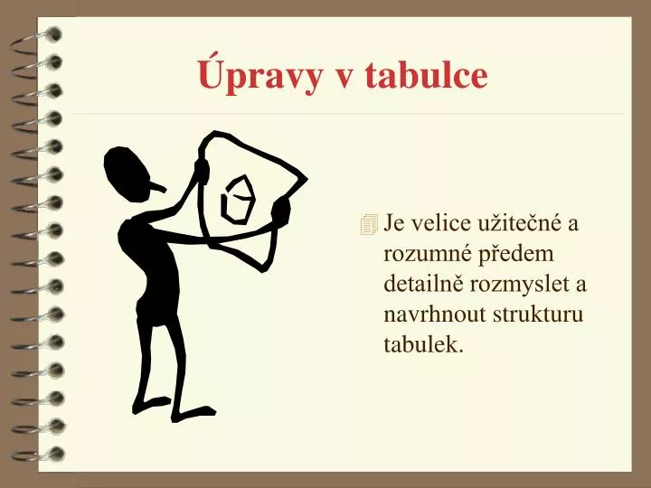 pravy v tabulce