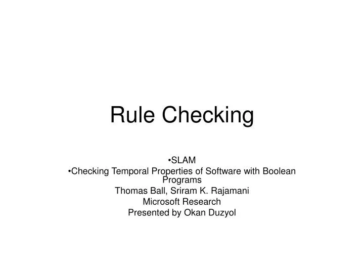 rule checking
