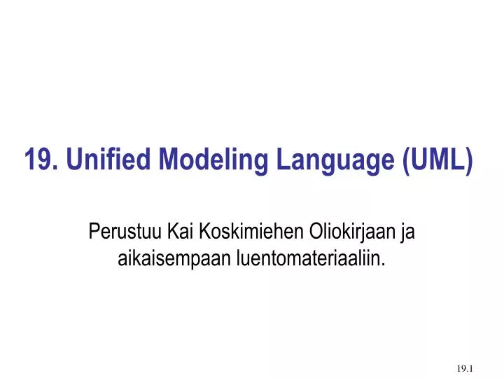 19 unified modeling language uml