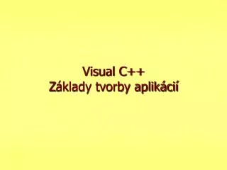 visual c z klady tvorby aplik ci