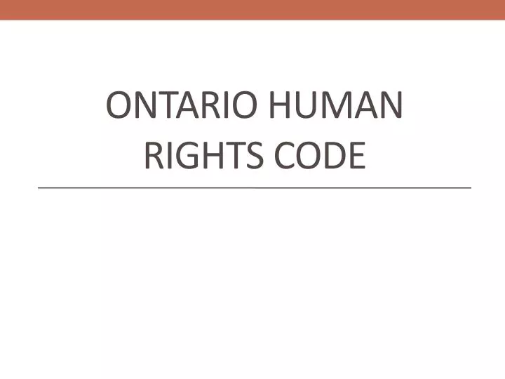ontario human rights code
