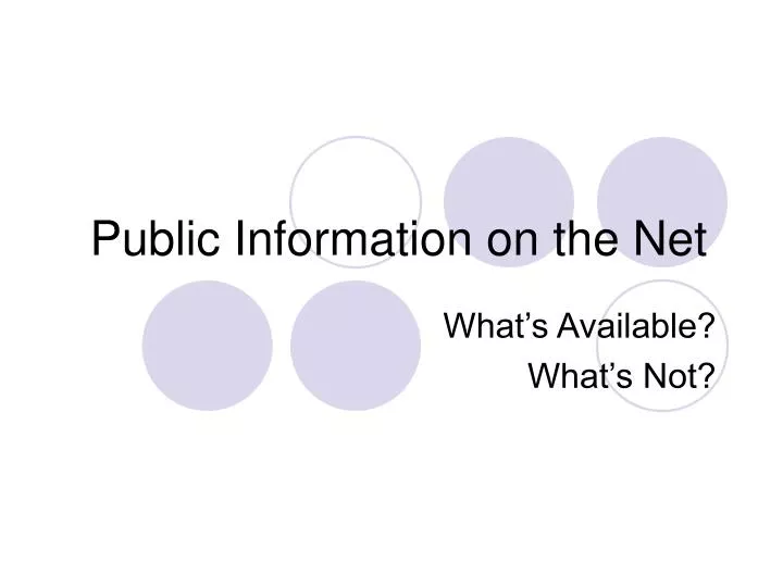 public information on the net