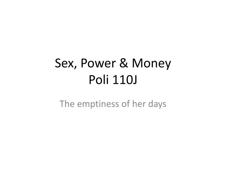 sex power money poli 110j
