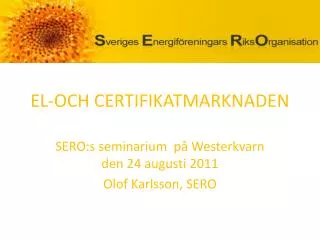 el och certifikatmarknaden