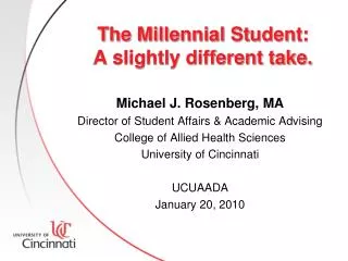 The Millennial Student: A slightly different take.