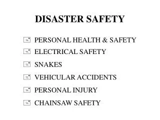 DISASTER SAFETY