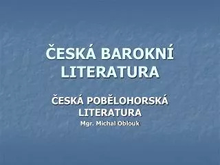esk barokn literatura