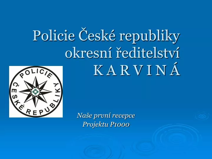policie esk republiky okresn editelstv k a r v i n