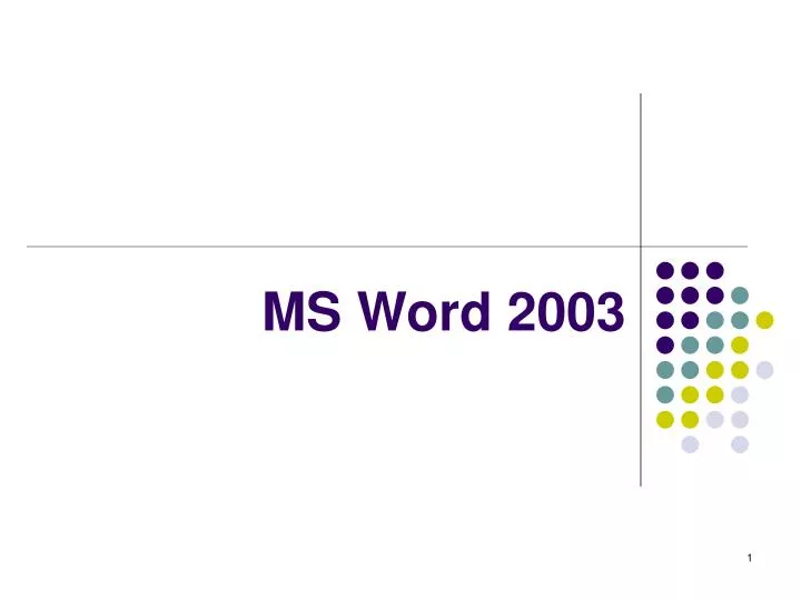ms word 2003