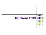 MS Word 2003 - slide 1