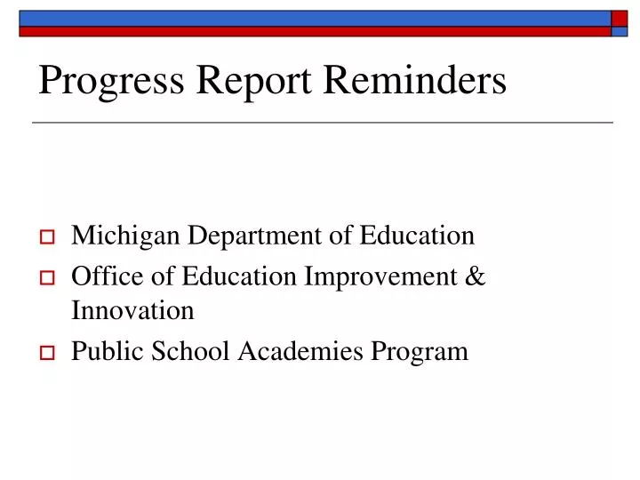 progress report reminders