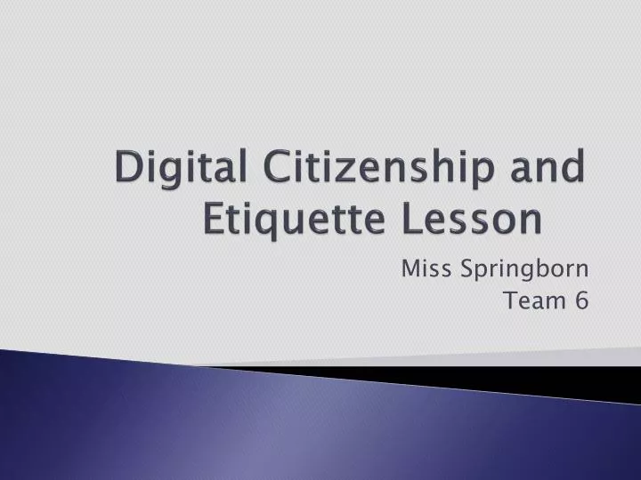 digital citizenship and etiquette lesson