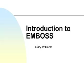 Introduction to EMBOSS