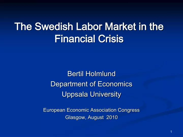 the swedish labor market in the financial crisis