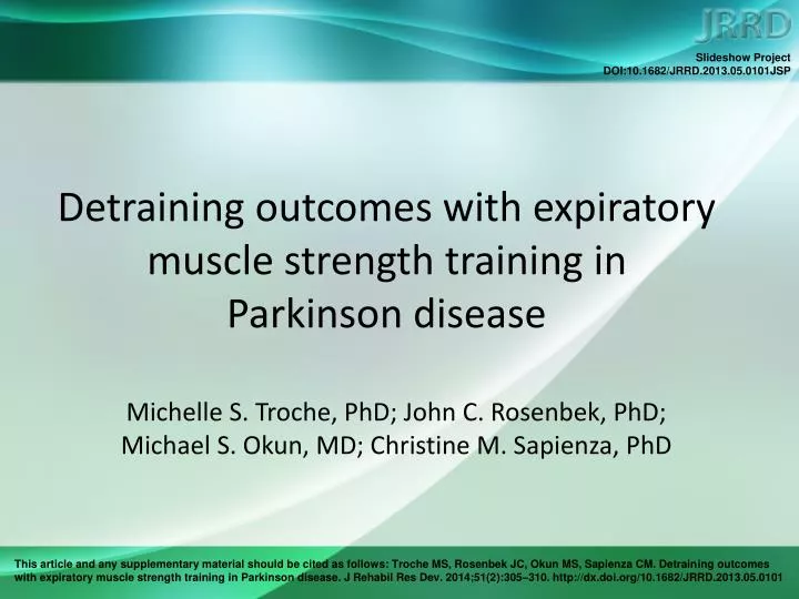 detraining outcomes with expiratory muscle strength training in parkinson disease