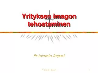 yrityksen imagon tehostaminen