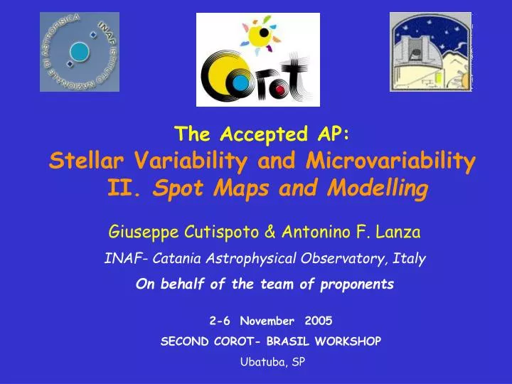 the accepted ap stellar variability and microvariability ii spot maps and modelling