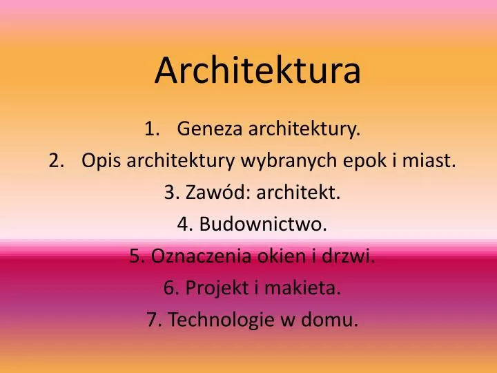 architektura