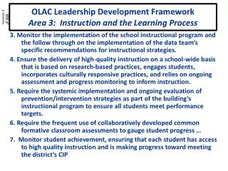 OLAC Leadership Development Framework Area 3: Instruction and the Learning Process