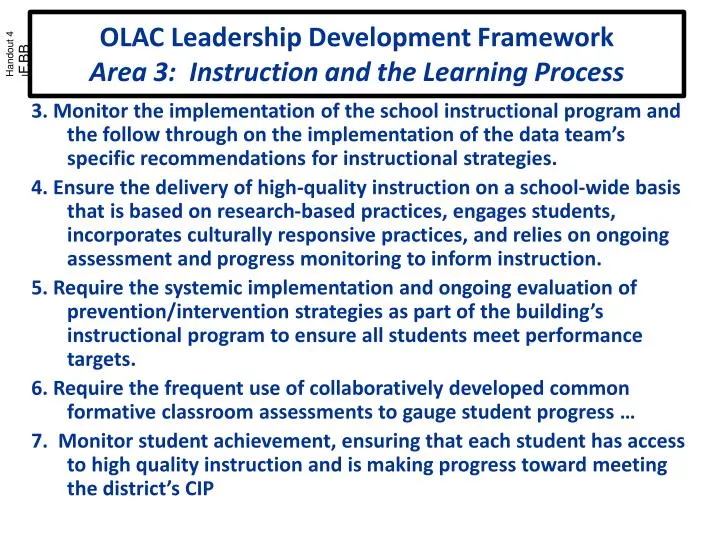 olac leadership development framework area 3 instruction and the learning process