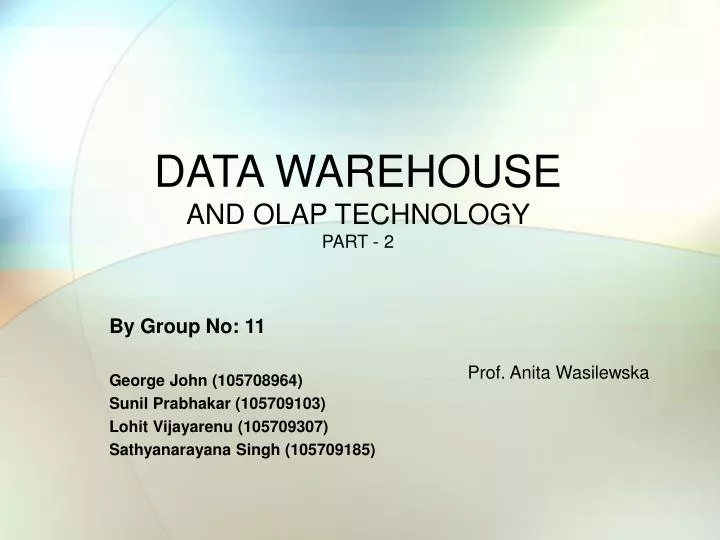 data warehouse and olap technology part 2