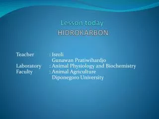 lesson today hidrokarbon