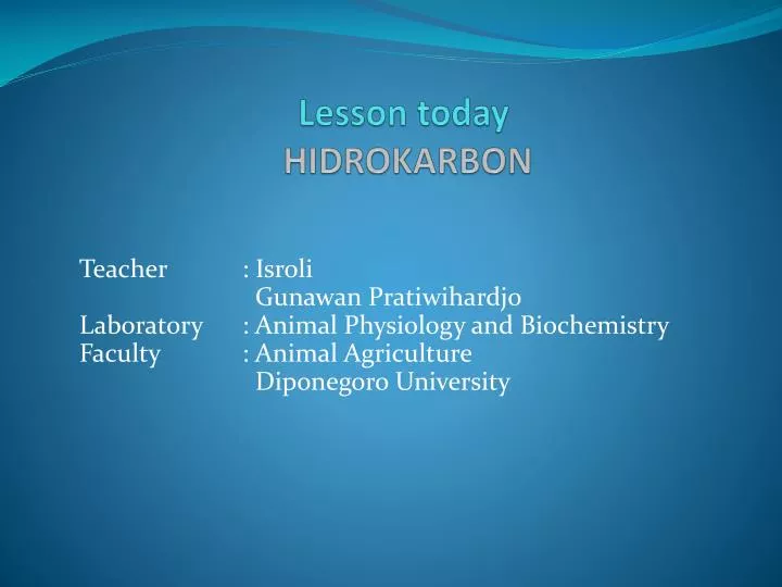 lesson today hidrokarbon