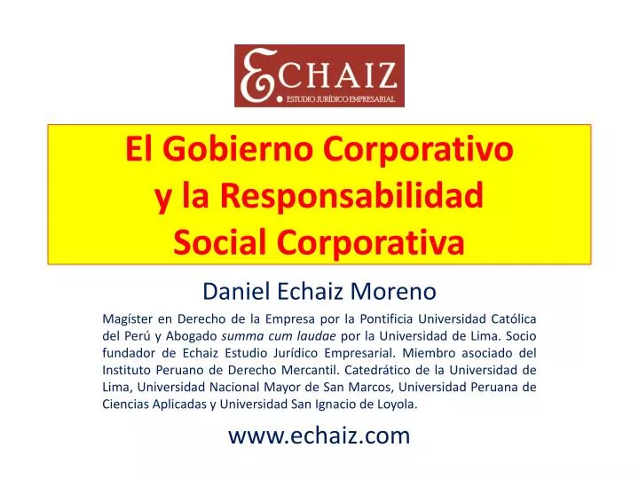 el gobierno corporativo y la responsabilidad social corporativa