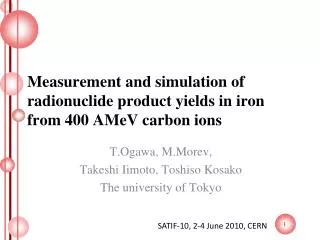 measurement and simulation of radionuclide product yields in iron from 400 amev carbon ions