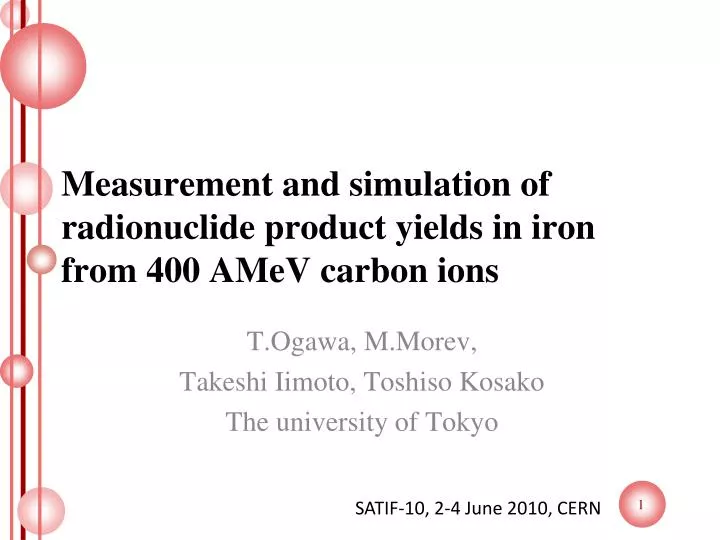 measurement and simulation of radionuclide product yields in iron from 400 amev carbon ions