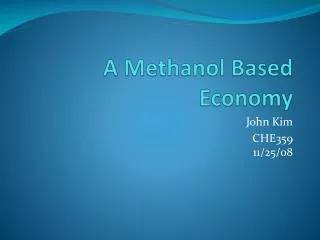 A Methanol Based Economy