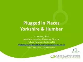 Plugged in Places Yorkshire &amp; Humber
