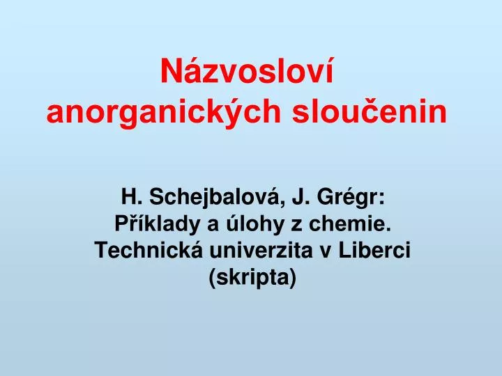 n zvoslov anorganick ch slou enin