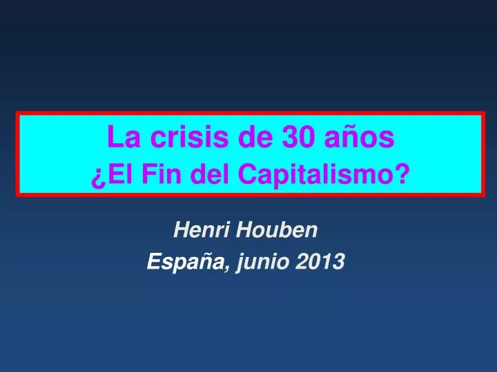 la crisis de 30 a os el fin del capitalismo
