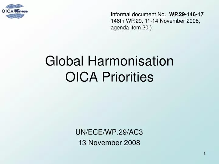 global harmonisation oica priorities