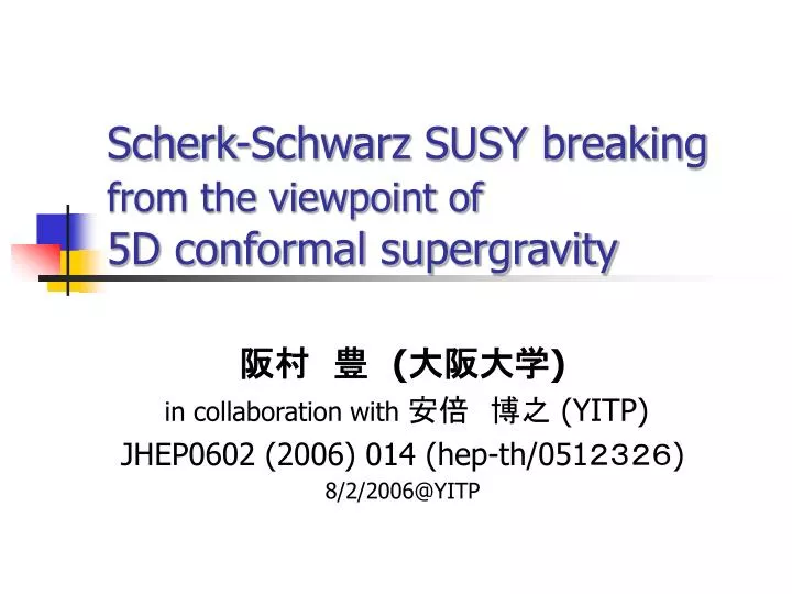 scherk schwarz susy breaking from the viewpoint of 5d conformal supergravity