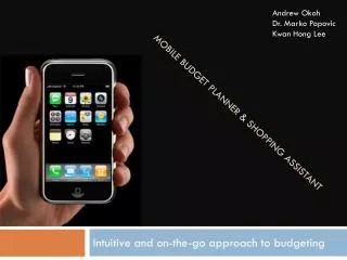 Mobile budget planner &amp; shopping assistant