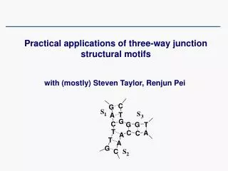 Practical applications of three-way junction structural motifs