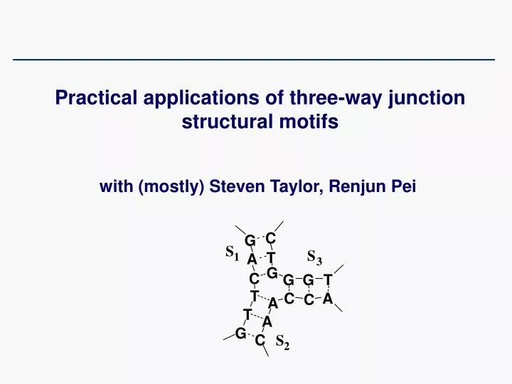 practical applications of three way junction structural motifs
