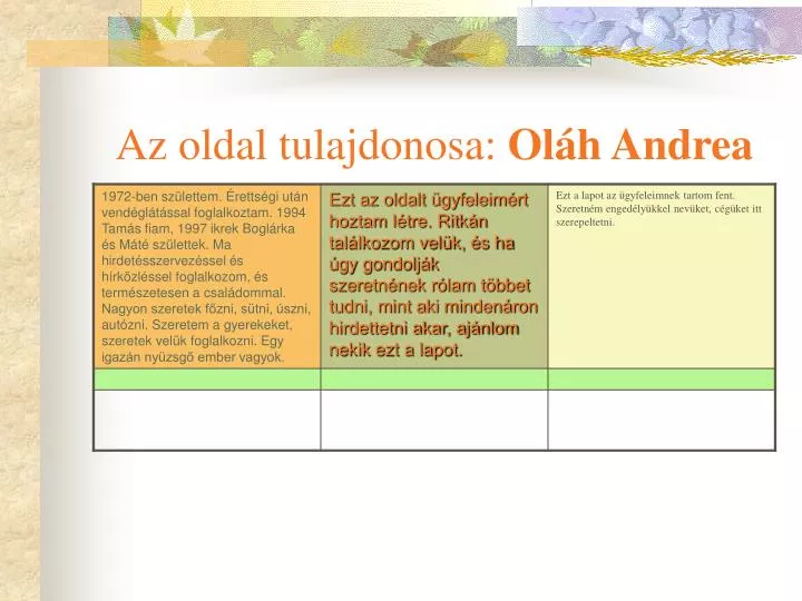 az oldal tulajdonosa ol h andrea