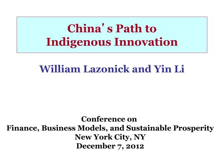 china s path to indigenous innovation