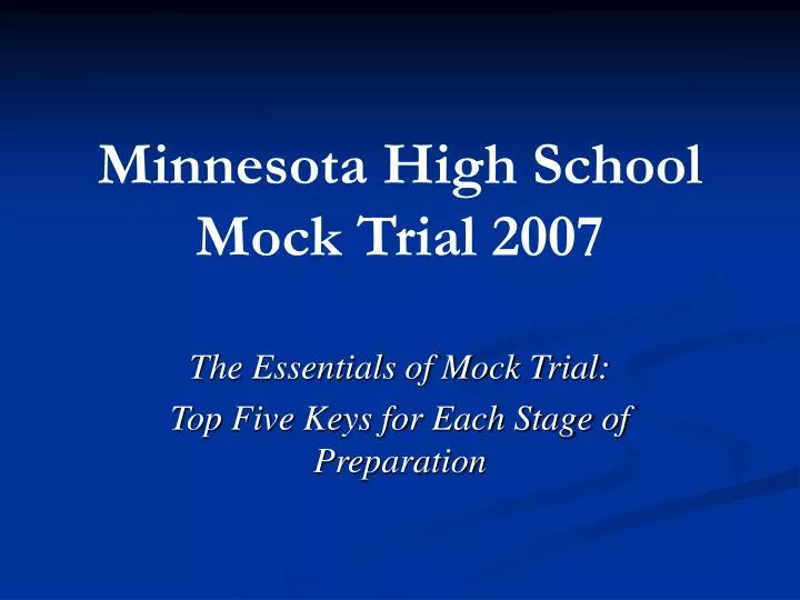 minnesota high school mock trial 2007