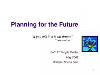 Planning for the Future