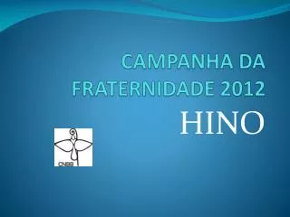 campanha da fraternidade 2012