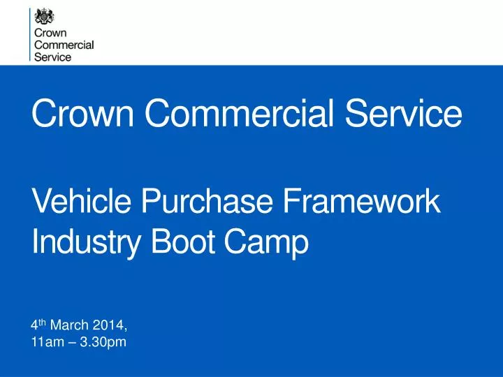crown commercial service vehicle purchase framework industry boot camp