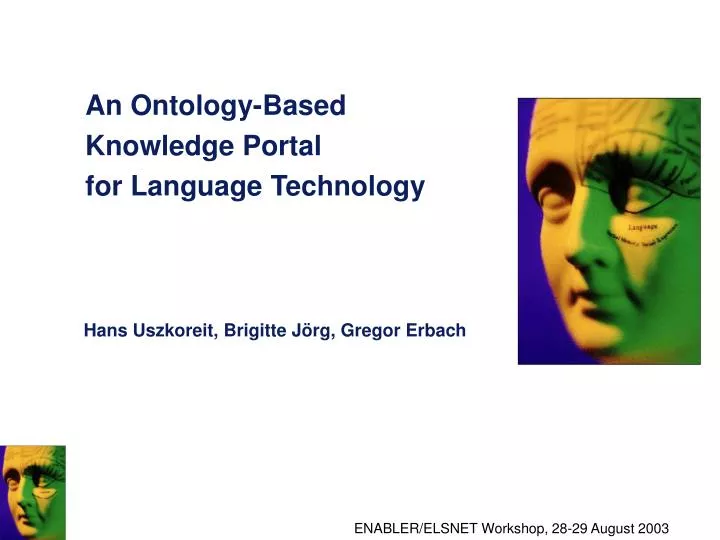 an ontology based knowledge portal for language technology