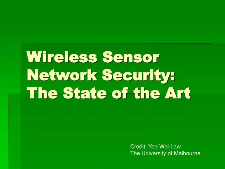 wireless sensor network security the state of the art
