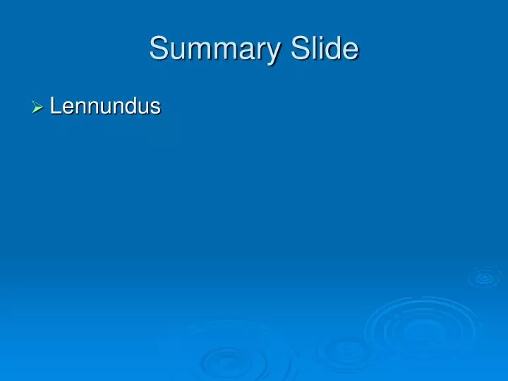 summary slide