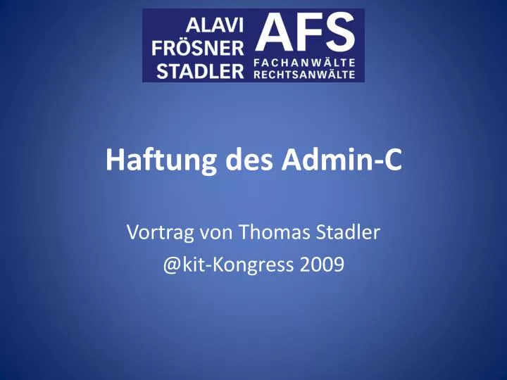 haftung des admin c