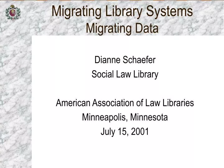 migrating library systems migrating data